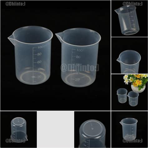 Tdst Pcs Ml Clear Plastic Graduated Measuring Cup Jug Beaker Lab