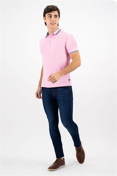 Playera Polo Rosa Pastel Slim Fit Lmental Moda Casual Azul Royal Business Casual Outfits Polo