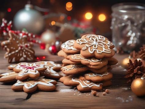 Premium Photo Set Of Cute Gingerbread Cookies For Christmas Isolated