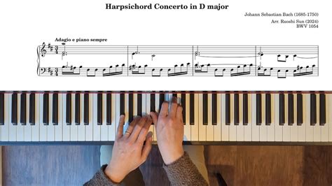 Harpsichord Concerto No In D Major Bwv Adagio E Piano