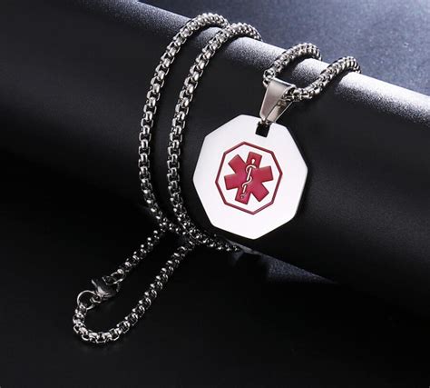 Custom Personalized Medical Necklace Engraved Medical Alert Etsy