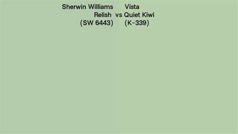 Sherwin Williams Relish Sw Vs Vista Quiet Kiwi K Side By