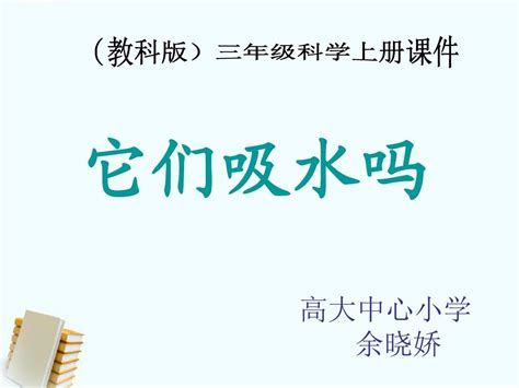 三年级科学上册它们吸水吗1课件教科版word文档在线阅读与下载无忧文档