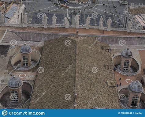 Saint Peter Basilica Rome View From Rooftop Stock Photo Image Of