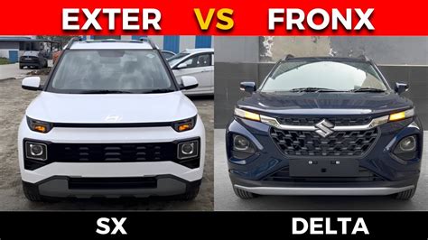 Hyundai Exter SX Vs Maruti Suzuki Fronx Delta Detailed Comparison