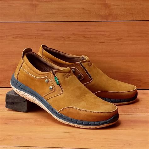 Jual Kickers Sepatu Kasual Casual Pria Bahan Kulit Asli Model Slip On