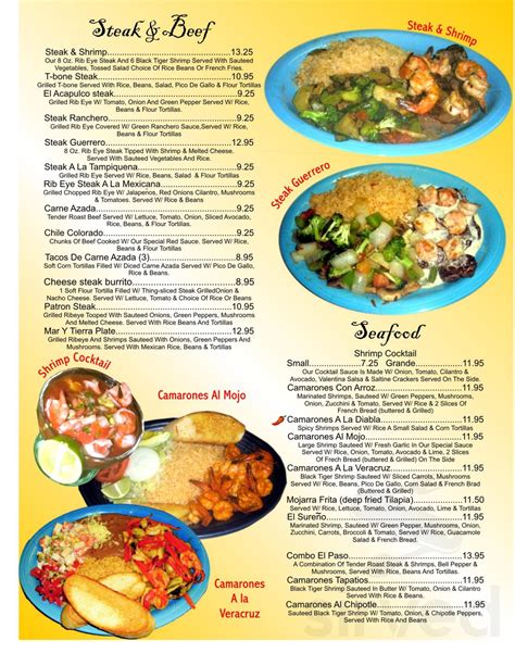 El Acapulco Menu