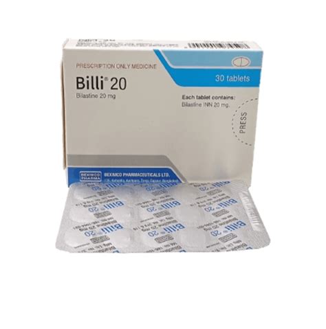 Billi 20 mg Tablet-15's Strip - Online Pharmacy BD