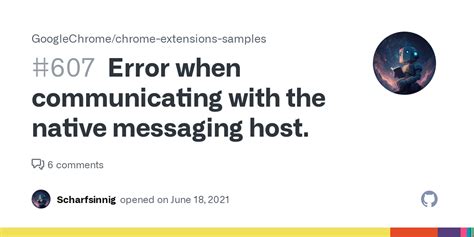 Error When Communicating With The Native Messaging Host Issue