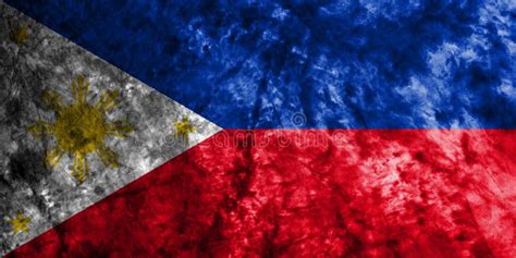 Philippines Grunge Flag On Old Dirty Wall Stock Illustration