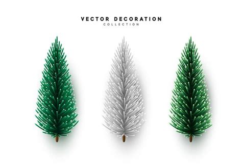 Sapins De Noël Décoratifs En Pin De Couleur Vert Et Blanc Illustration