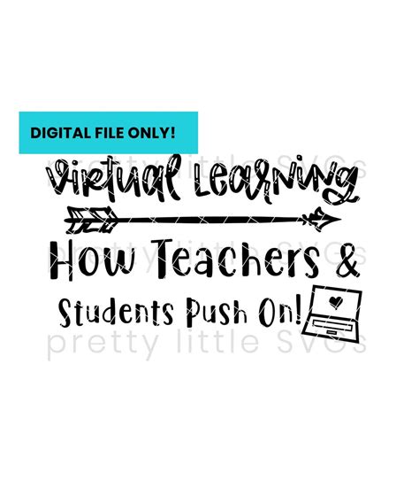 Virtual Learning Teachers And Students Svg Mockup Included Etsy