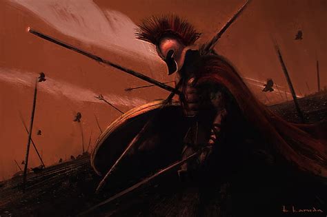 HD wallpaper: Warrior, Sparta, Painting, Spartan, by Kentaro Kameda ...