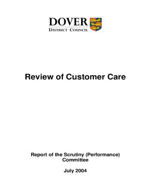 Fillable Online Moderngov Dover Gov Review Of Customer Care Fax Email