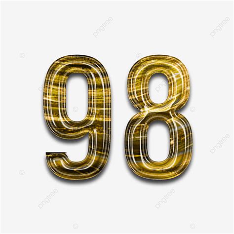 Font Styles Hd Transparent Texture Font Style Golden Type Number 98