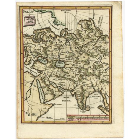 Antique Map of Central Asia by Scherer (c.1700)