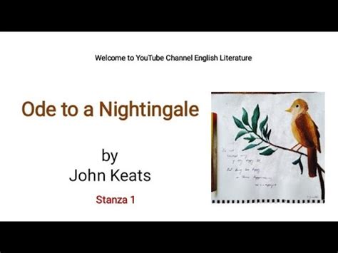 Ode To A Nightingale By John Keats Critical Summary And Line By Line