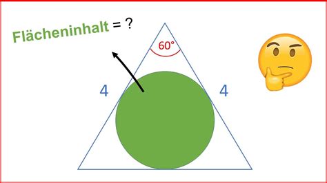 Fläche vom Kreis im Dreieck berechnen Mathe Rätsel 8 Inkreis Dreieck