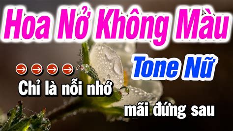 Karaoke Hoa Nở Không Màu Tone Nữ Dễ Hát Ns Kim Cương Youtube