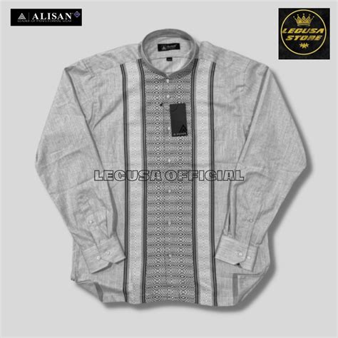 Jual Baju KOKO Alisan Lengan PANJANG Bordir Kiri Kanan REGULER FIT