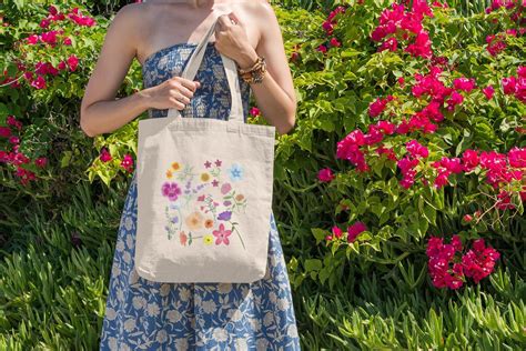 Cute Tote Bags Floral Tote Bag Flower Tote Bag Reusable Etsy