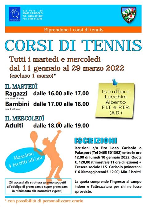 Corsi Di Tennis Al Palasport Di Carisolo Campane Di Pinzolo It