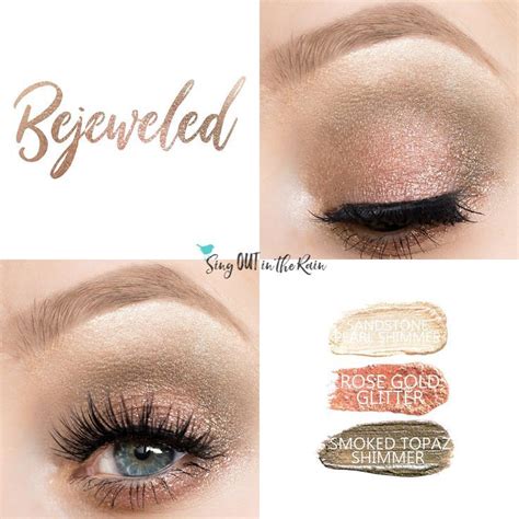 Bejeweled Eye Trio Uses Three SeneGence ShadowSense Sandstone Pearl