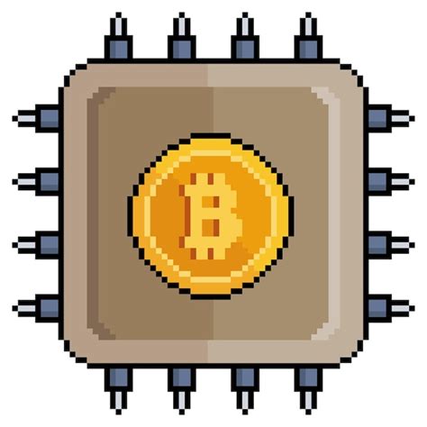 Premium Vector Pixel Art Bitcoin Processor Cryptocurrency Processing