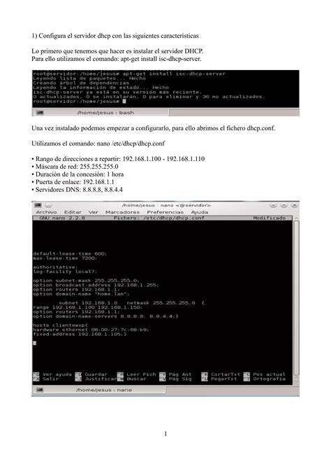 Instalación y configuración de un servidor dhcp en linux PDF