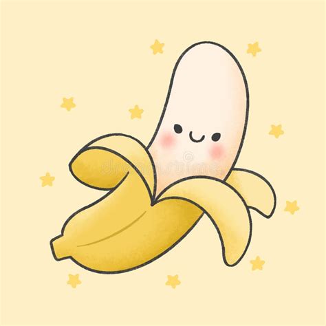 Cute Banana Cartoon Hand Drawn Style Stock Illustration - Illustration of healthy, banana: 156683155