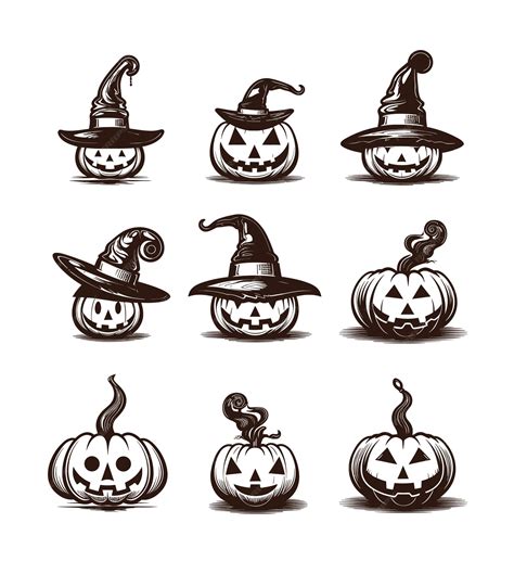 Premium Vector Happy Halloween Silhouette Set Collection Of Halloween