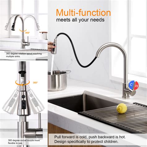 Kitchen Faucet For Sinks Vfauosit Pull Down Brushed Nickel Stainless