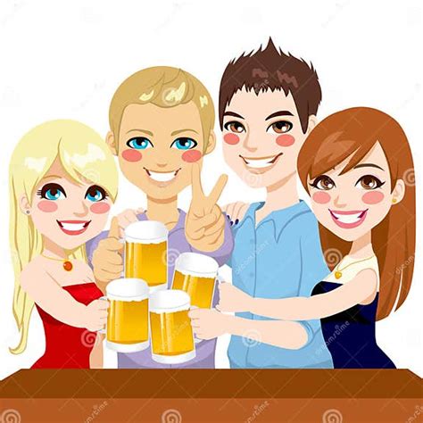 Young Friends Beer Toast Stock Vector Illustration Of Enjoying 33774108