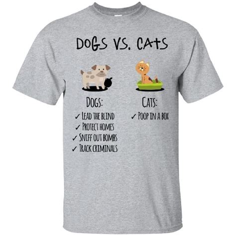 Dogs Vs Cats Cotton T Shirt Cat Shirts Funny Cat Lover Shirt Cat Shirts