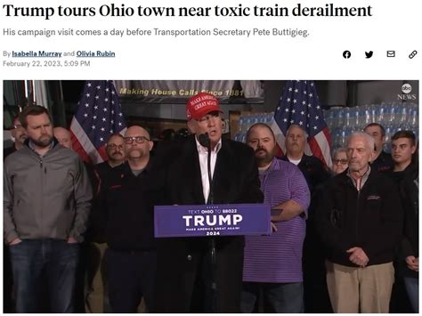 Trump Visits Ohio Derailment Site To Highlight Biden S Absence CNN Xinhua