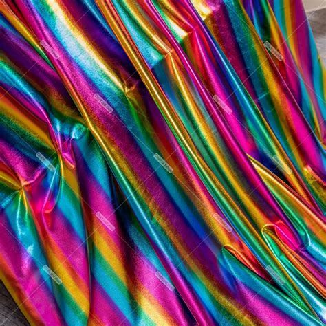 Multi Color Rainbow Elastic Cloth By The Yard Oneyard