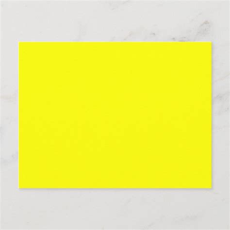 Neon yellow hex code FFFF01 Postcard | Zazzle