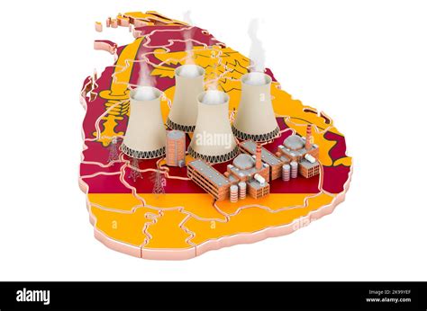 Nuclear Power Stations In Sri Lanka 3D Rendering Isolated On White