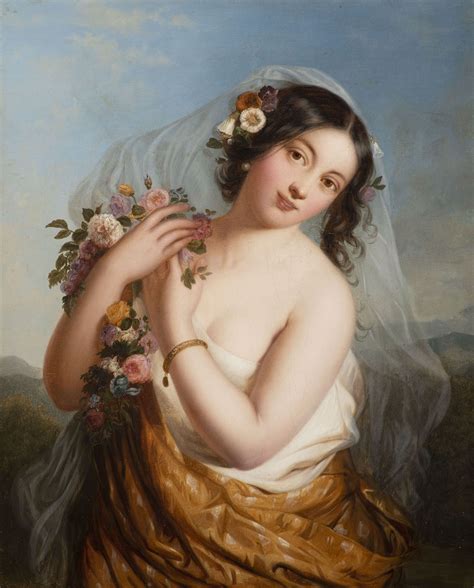 Austrian Painter Of Th Century Portrait Of Flora As A Woman Or