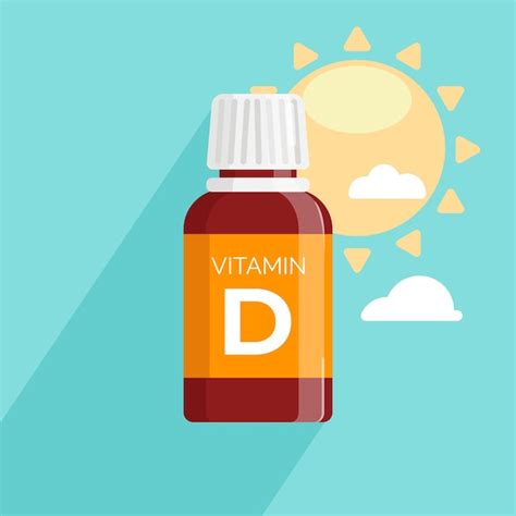 Frasco De Cápsulas De Vitamina D Y Pastillas Para Nutrición Vector