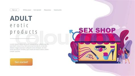 Sex Shop Concept Landing Page Stock Vector Colourbox