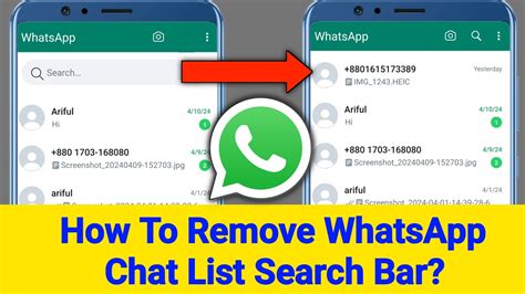 How To Remove WhatsApp Chat List Search Bar Remove Search Bar On