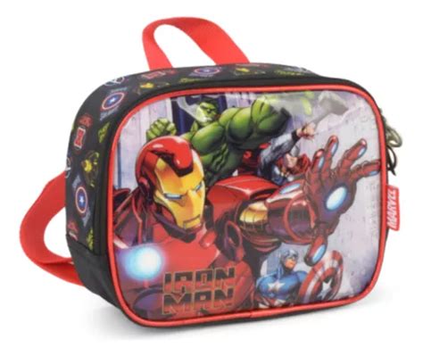 Fiambrera T Rmica Hulk Iron Man De Marvel Avengers Color Negro