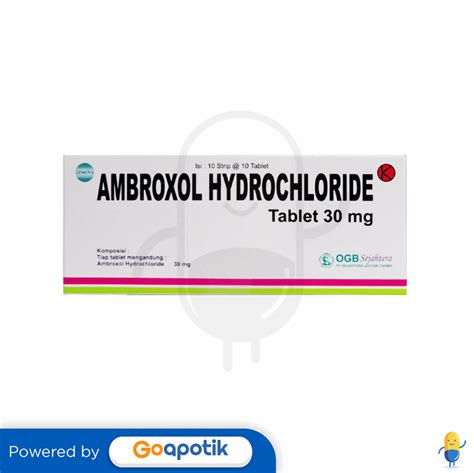 Ambroxol Hydrochloride Sejahtera Lestari Farma 30 Mg Box 100 Tablet