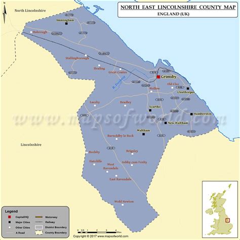 North East Lincolnshire County Map