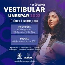 Unespar divulga inscrições para Vestibular 2023 Universidade Estadual