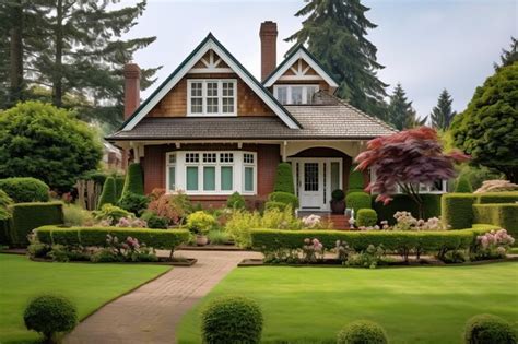 Premium Photo | Victorian style brick family house exterior with roof ...