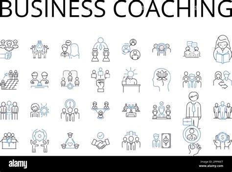 Business Coaching Line Icons Collection Life Coaching Executive