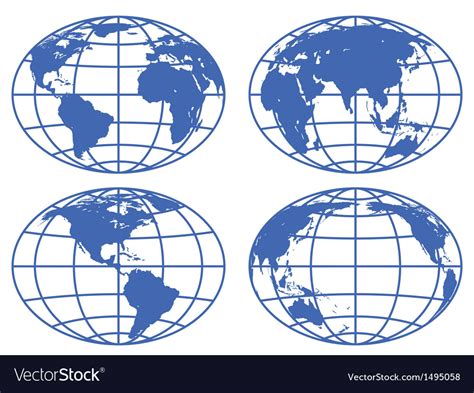 Globe Maps Royalty Free Vector Image Vectorstock