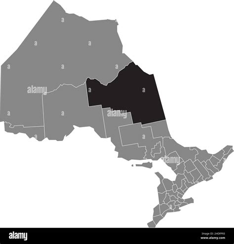 Black Flat Blank Highlighted Location Map Of The Cochrane District